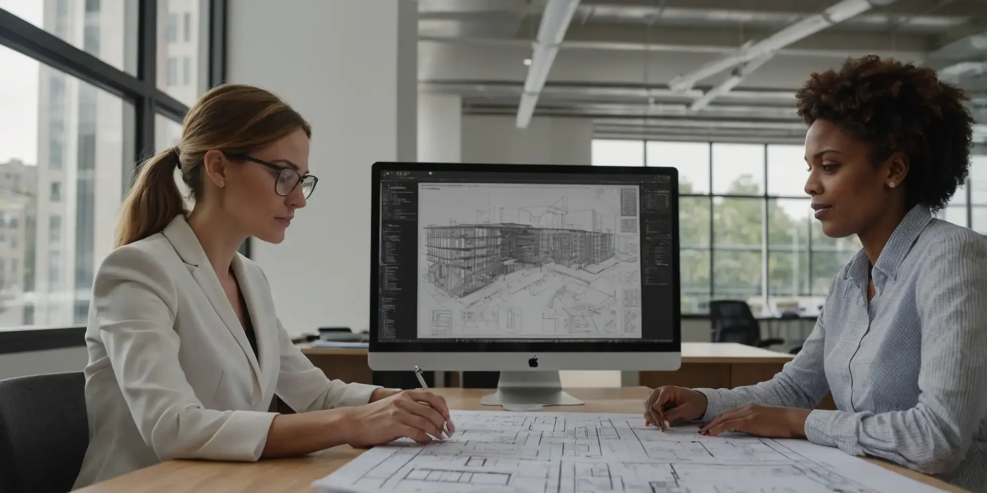 Consultora explicando procesos BIM a equipo de arquitectura