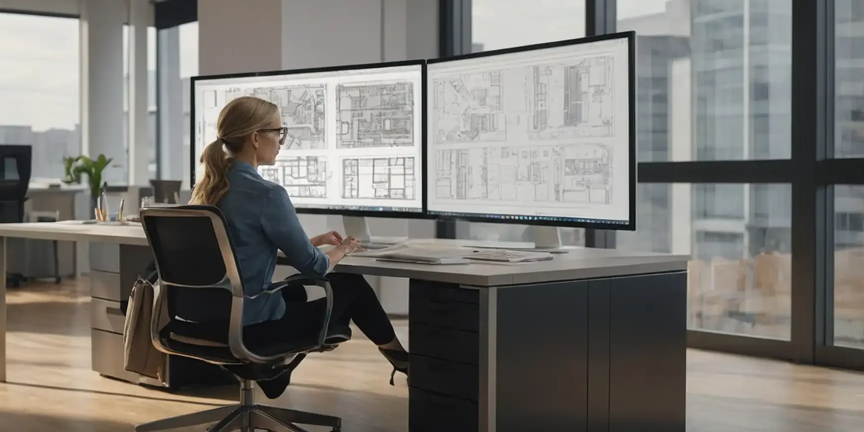 Pantalla con modelo BIM siendo revisado con soporte tecnico remoto