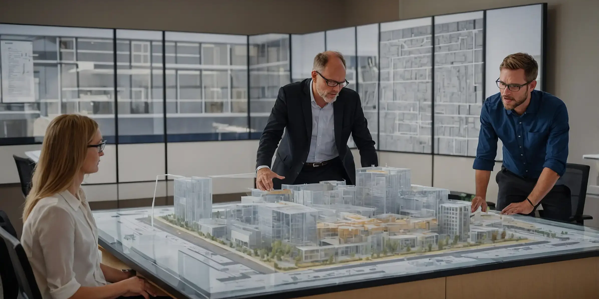 Arquitectos en Brickell revisando modelo BIM con protocolo definido