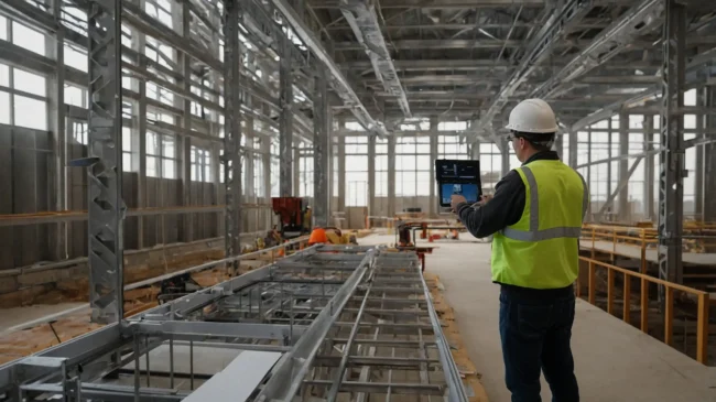 Reunion entre arquitecto y consultor BIM en entorno de obra